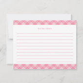 ピンク名門私立校風のカボチャ第1誕生日レシピカード 招待状 (裏面)