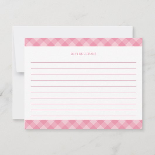 ピンク名門私立校風のカボチャ第1誕生日レシピカード 招待状 (裏面)