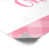 ピンク名門私立校風のカボチャ誕生日テーブル番号ポスター ポスター (角)