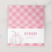 ピンク名門私立校風のカボチャ誕生日食品ラベル折り畳み 予約カード (外部開封)