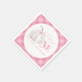 ピンク名門私立校風のカボチャ1stバースデーペーパーナプキン スタンダードカクテルナプキン (角)