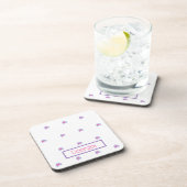 ピンク名門私立校風のガニパーソナライズされた コースター (右側)