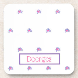 ピンク名門私立校風のガニパーソナライズされた コースター