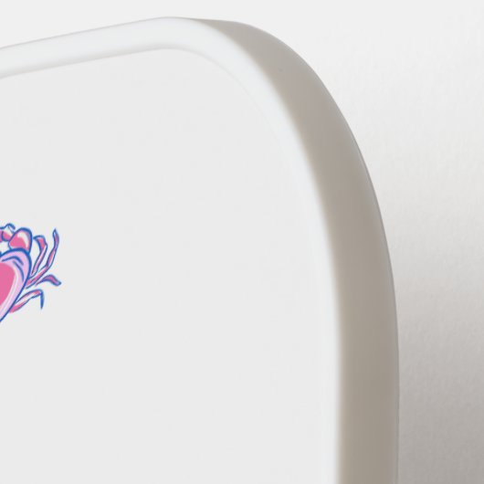 ピンク名門私立校風のガニモノグラム ピックルボールラケット (左詳細)