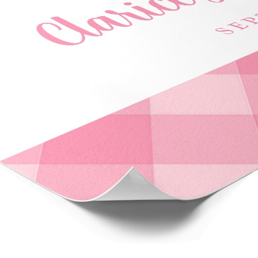 ピンク名門私立校風のガールズカボチャ誕生日ウェルカムサイン ポスター (角)