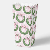 ピンク名門私立校風のギンガムボウ付きリース フェイバーボックス (裏面)