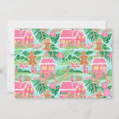 ピンク名門私立校風のギンガーブレッドビレッジクリスマスフォト シーズンカード (裏面)