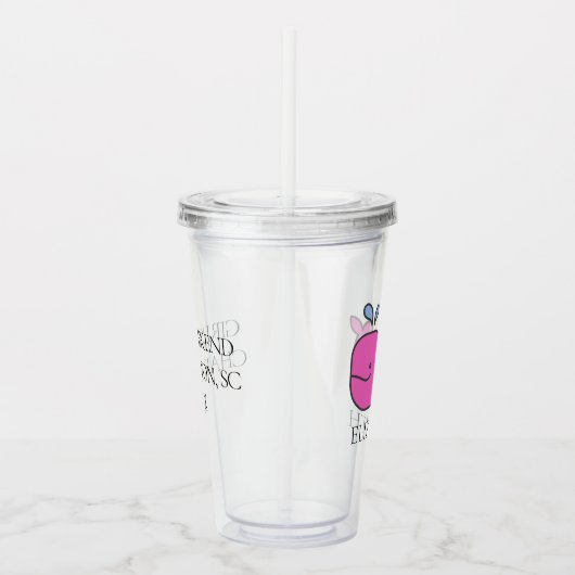 ピンク名門私立校風のクジラパーソナライズされた アクリルタンブラー (右)