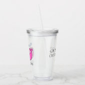 ピンク名門私立校風のクジラパーソナライズされた アクリルタンブラー (左)