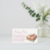 ピンク名門私立校風のクロザライン赤ちゃんシャワー予約リクエスト エンクロージャーカード (スタンド正面)