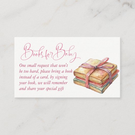 ピンク名門私立校風のクロザライン赤ちゃんシャワー予約リクエスト エンクロージャーカード (正面)