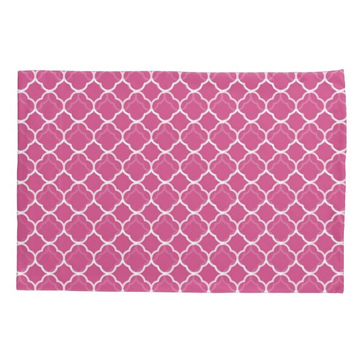 ピンク名門私立校風のクローバー枕 枕カバー (裏面-左)