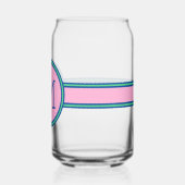 ピンク名門私立校風のグリーンとネイビーブルーモノグラム ガラス缶 (裏面)