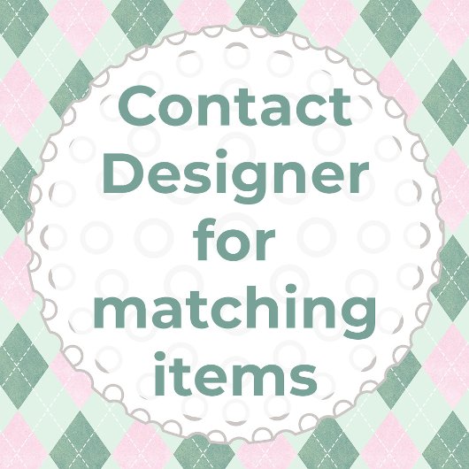 ピンク名門私立校風のグリーンゴルフカート赤ちゃん女の子シャワーの好意 ラウンドシール