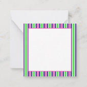 ピンク名門私立校風のグリーンネイビーブルーストライプモノグラム ノートカード (裏面)