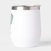 ピンク名門私立校風のグリーン&イエローピックボールパドル (左面)