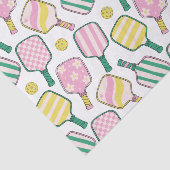 ピンク名門私立校風のグリーン&イエローピックボールパドル 薄葉紙 (詳細)