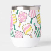 ピンク名門私立校風のグリーン&イエローピックボールモノグラム (左面)