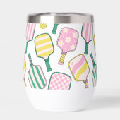 ピンク名門私立校風のグリーン&イエローピックボールモノグラム (背面)