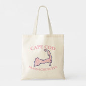 ピンク名門私立校風のケストライプのープcodシルエットバジェット トートバッグ (裏面)