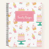 ピンク名門私立校風のケーキレシピ本 ノートブック