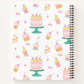 ピンク名門私立校風のケーキレシピ本 ノートブック (裏面)