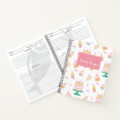 ピンク名門私立校風のケーキレシピ本 ノートブック (内部)