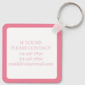 ピンク名門私立校風のゴルフカートのモノグラム キーホルダー (裏面)