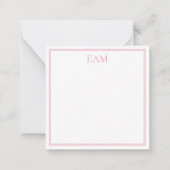 ピンク名門私立校風のゴルフカートのモノグラム ノートカード (裏面)