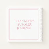 ピンク名門私立校風のゴルフカートのモノグラム ノートブック (裏面)