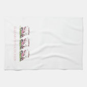 ピンク名門私立校風のゴルフカートパーソナライズされた キッチンタオル (横)