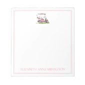 ピンク名門私立校風のゴルフカートパーソナライズされた ノートパッド (正面)