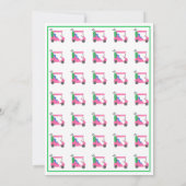 ピンク名門私立校風のゴルフカート誕生日パーティー 招待状 (裏面)