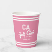 ピンク名門私立校風のゴルフクラブクカスタムラブパーティー 紙コップ (裏面)