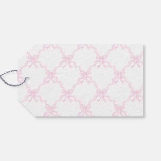 ピンク名門私立校風のジンジャージャールモノグラム誕生日 ギフトタグ (裏面横)