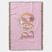 ピンク名門私立校風のスプートタキュラーブハロウィーン スローブランケット (正面縦)