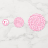 ピンク名門私立校風のスマイル顔 コンフェッティ (裏面)