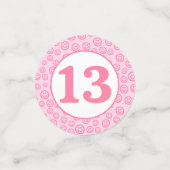 ピンク名門私立校風のスマイル顔 コンフェッティ (スモール正面)