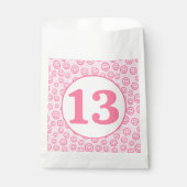 ピンク名門私立校風のスマイル顔 フェイバーバッグ (正面)