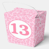 ピンク名門私立校風のスマイル顔 フェイバーボックス (裏面)