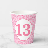 ピンク名門私立校風のスマイル顔 紙コップ (正面)