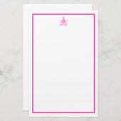 ピンク名門私立校風のタコ 便箋 (正面/裏面)