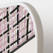 ピンク名門私立校風のツイードのモノグラム ピックルボールラケット (左詳細)