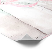 ピンク名門私立校風のパンプキンガール初誕生日サイン ポスター (角)