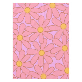 ピンク名門私立校風のパープルフローラシンプル花柄 テーブルクロス