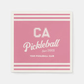 ピンク名門私立校風のピックボールカスタムクラブパーティー スタンダードカクテルナプキン (正面)