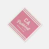 ピンク名門私立校風のピックボールカスタムクラブパーティー スタンダードカクテルナプキン (角)