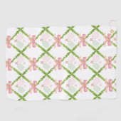 ピンク名門私立校風のピックボールパドル ゴルフタオル (横)