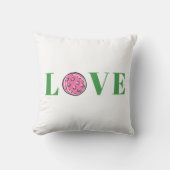 ピンク名門私立校風のピックボール大好き クッション (正面)