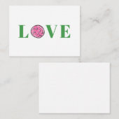 ピンク名門私立校風のピックボール大好き ノートカード (正面/裏面)